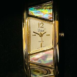 Vivani Gold and Abalone Watch